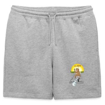 Design de singe humoristique avec clavier - Short de survêtement homme premium - gris chiné - Devant - AI Model Male 178 light (178cm)