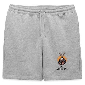 I Quit Adulting Deer - Mens' Premium Organic Sweatshorts - heather grey - Front - AI Model Male 178 light (178cm)