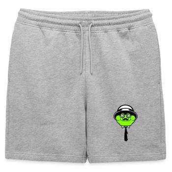 Grenouille Sir Mr. Rich Gangster Lunettes Chapeau Cravate - Short de survêtement homme premium - gris chiné - Devant - AI Model Male 178 light (178cm)