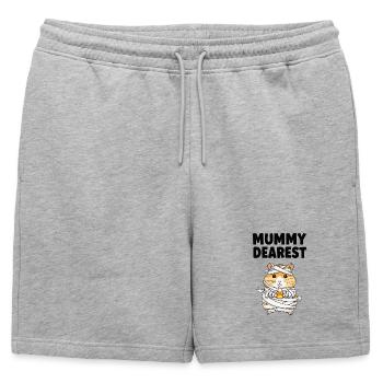 Mummy Dearest Hamster with Candy Corn - Mens' Premium Organic Sweatshorts - heather grey - Front - AI Model Male 178 light (178cm)