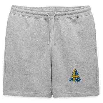 Sapin de Noël avec drapeau de la Suède - Short de survêtement homme premium - gris chiné - Devant - AI Model Male 178 light (178cm)