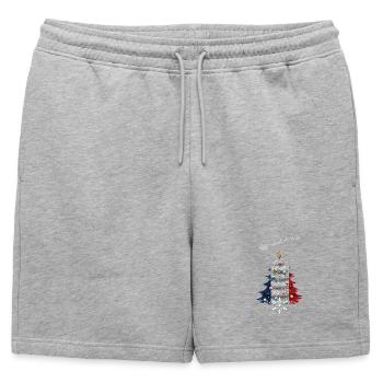 Sapin de Noël avec drapeau de la France - Short de survêtement homme premium - gris chiné - Devant - AI Model Male 178 light (178cm)