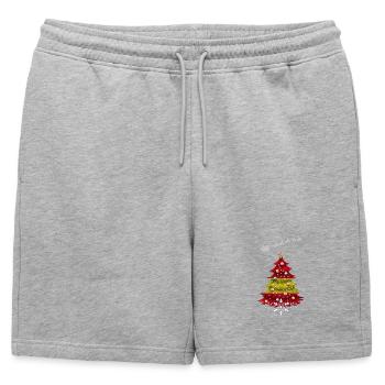 Sapin de Noël avec drapeau espagnol - Short de survêtement homme premium - gris chiné - Devant - AI Model Male 178 light (178cm)