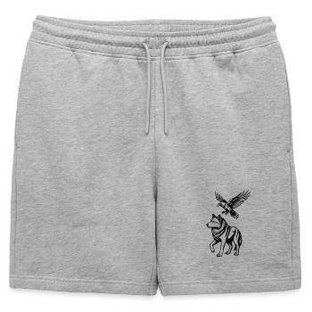 Wolf & Raven - Mens' Premium Organic Sweatshorts - heather grey - Front - AI Model Male 178 light (178cm)