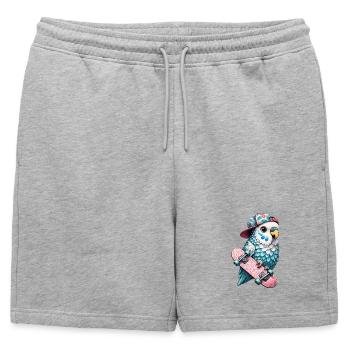 Oiseau Skateboard Cool avec Casquette – Streetstyle Desi - Short de survêtement homme premium - gris chiné - Devant - AI Model Male 178 light (178cm)