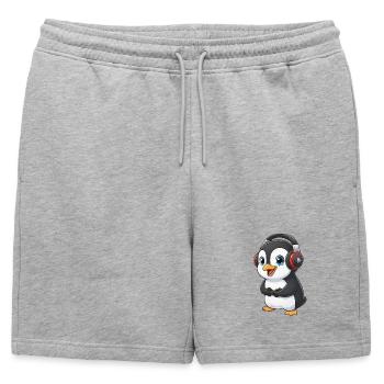 Console de jeu Penguin Gamer mignonne - Short de survêtement homme premium - gris chiné - Devant - AI Model Male 178 light (178cm)