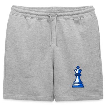 King of Chess Style Graffiti Blue Strategy - Mens' Premium Organic Sweatshorts - heather grey - Front - AI Model Male 178 light (178cm)