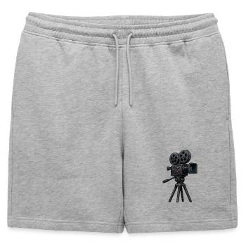 Vintage film camera on tripod - Mens' Premium Organic Sweatshorts - heather grey - Front - AI Model Male 178 light (178cm)