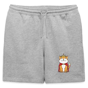 Prince Chat - Short de survêtement homme premium - gris chiné - Devant - AI Model Male 178 light (178cm)