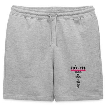Chiffres Français 1997 Anniversaire - Short de survêtement homme premium - gris chiné - Devant - AI Model Male 178 light (178cm)