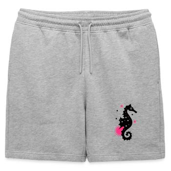 Sea horse - Mens' Premium Organic Sweatshorts - heather grey - Front - AI Model Male 178 light (178cm)