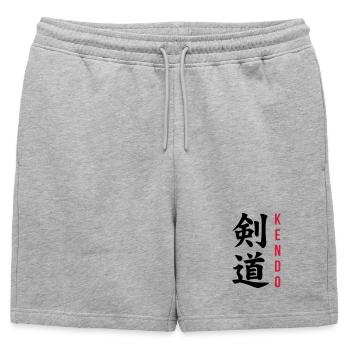 Kendo / Kendoka / Art Martial / Sword - Short de survêtement homme premium - gris chiné - Devant - AI Model Male 178 light (178cm)