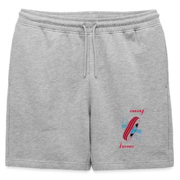 Crevé ! - Short de survêtement homme premium - gris chiné - Devant - AI Model Male 178 light (178cm)