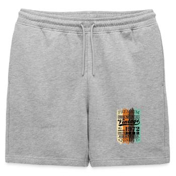 1972 Vintage Retro Stamp Tee - Mens' Premium Organic Sweatshorts - heather grey - Front - AI Model Male 178 light (178cm)
