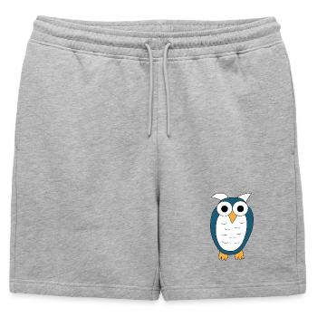 Hibou Hibou Bleu - Short de survêtement homme premium - gris chiné - Devant - AI Model Male 178 light (178cm)