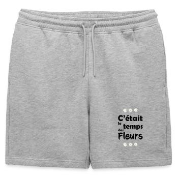 C'était le temps des fleurs - Short de survêtement homme premium - gris chiné - Devant - AI Model Male 178 light (178cm)