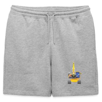 Pelle jaune de l’avant - Short de survêtement homme premium - gris chiné - Devant - AI Model Male 178 light (178cm)