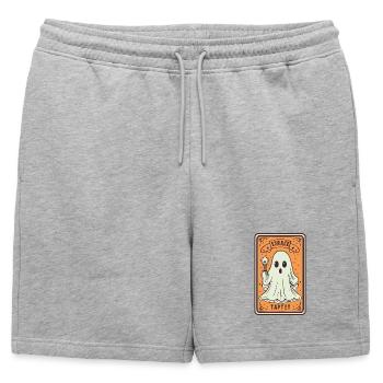 Carte de Tarot Fantôme avec Bâton - Short de survêtement homme premium - gris chiné - Devant - AI Model Male 178 light (178cm)