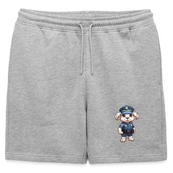 Police Sheep - Mens' Premium Organic Sweatshorts - heather grey - Front - AI Model Male 178 light (178cm)