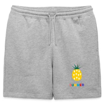 HOLIDAY. HAPPY HOLIDAYS. MISTRESS. MASTER. TEACHER - Mens' Premium Organic Sweatshorts - heather grey - Front - AI Model Male 178 light (178cm)