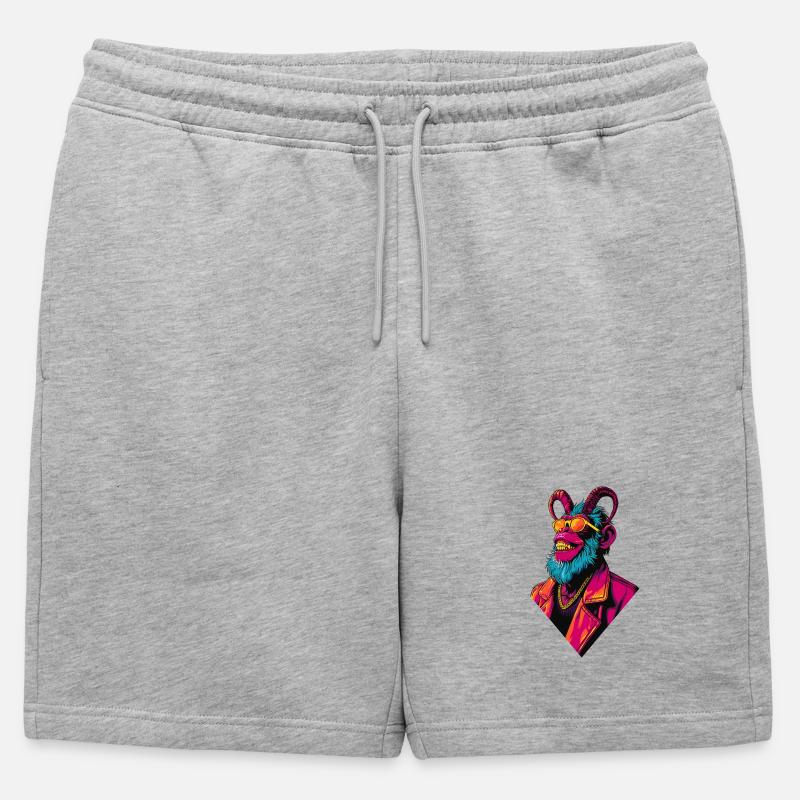Devil Monkey - Männer Premium Organic Sweatshorts - Grau meliert