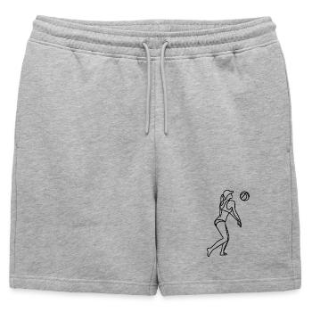 Joueuse de beach-volley filles - Short de survêtement homme premium - gris chiné - Devant - AI Model Male 178 light (178cm)