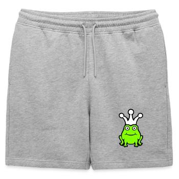 Frog King Crown Funny Cute Comic Frog Prince - Mens' Premium Organic Sweatshorts - heather grey - Front - AI Model Male 178 light (178cm)