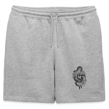 Tatouage de serpent avec roses - Short de survêtement homme premium - gris chiné - Devant - AI Model Male 178 light (178cm)