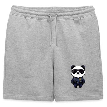 Police Pandas - Mens' Premium Organic Sweatshorts - heather grey - Front - AI Model Male 178 light (178cm)
