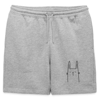 Lapin scandien tacheté - Short de survêtement homme premium - gris chiné - Devant - AI Model Male 178 light (178cm)