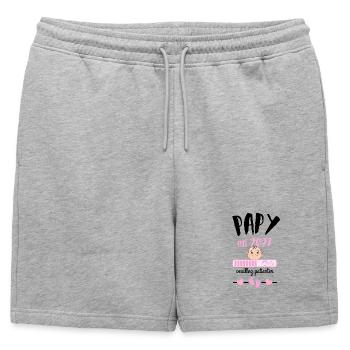 Papy en 2027 Fille Veuillez Patienter - Short de survêtement homme premium - gris chiné - Devant - AI Model Male 178 light (178cm)