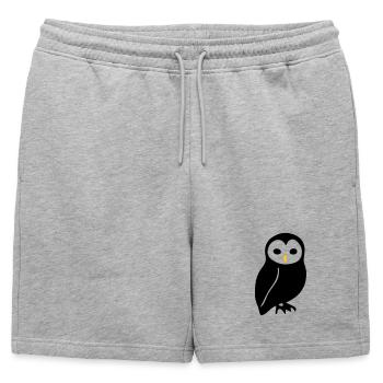 Owl - Mens' Premium Organic Sweatshorts - heather grey - Front - AI Model Male 178 light (178cm)