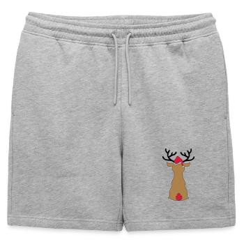 Jour de Noël - Short de survêtement homme premium - gris chiné - Devant - AI Model Male 178 light (178cm)