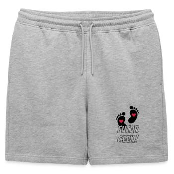 Futur Geek ! - Short de survêtement homme premium - gris chiné - Devant - AI Model Male 178 light (178cm)