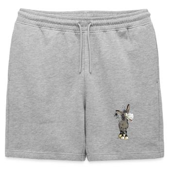 âne rire - Short de survêtement homme premium - gris chiné - Devant - AI Model Male 178 light (178cm)