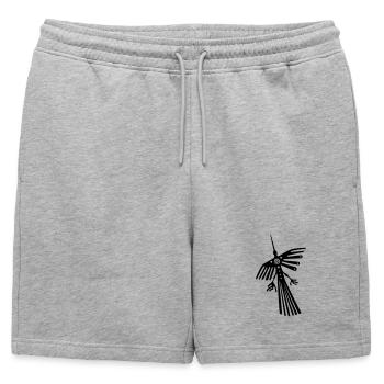 Lignes de Nazca, condor - Short de survêtement homme premium - gris chiné - Devant - AI Model Male 178 light (178cm)