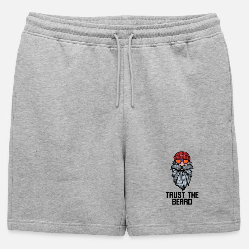 Gesichtsbehaarung Bart Statement Bärtig Vollbart - Männer Premium Organic Sweatshorts - Grau meliert