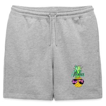 Ananas Aloha - Short de survêtement homme premium - gris chiné - Devant - AI Model Male 178 light (178cm)