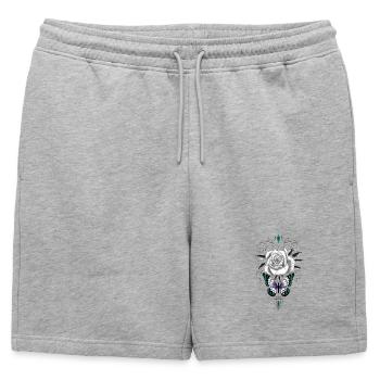 Pink Ornamental Butterfly - Mens' Premium Organic Sweatshorts - heather grey - Front - AI Model Male 178 light (178cm)