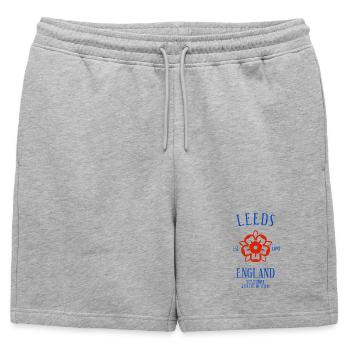 LEEDS Angleterre - Short de survêtement homme premium - gris chiné - Devant - AI Model Male 178 light (178cm)