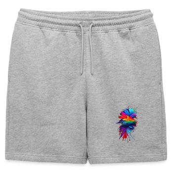 Oiseau de paradis - Short de survêtement homme premium - gris chiné - Devant - AI Model Male 178 light (178cm)