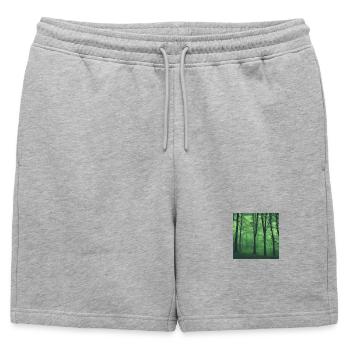 Forêt verte mystique - Short de survêtement homme premium - gris chiné - Devant - AI Model Male 178 light (178cm)