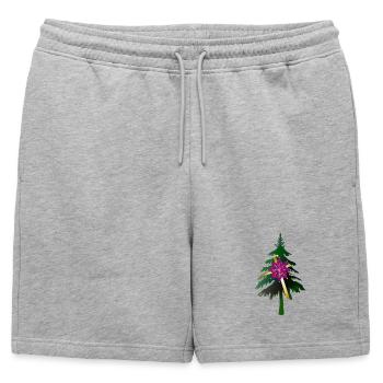 Christmas Tree or Christmas Tree & Gift Bow - Mens' Premium Organic Sweatshorts - heather grey - Front - AI Model Male 178 light (178cm)