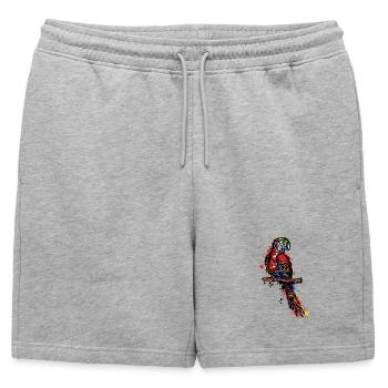 Perroquet, Oiseau, Animal De Compagnie, Amoureux Des Animaux, Animal, Jungle - Short de survêtement homme premium - gris chiné - Devant - AI Model Male 178 light (178cm)