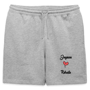 RETRAITE. RETRAITE. RETRAITEE. RETRAITE - Short de survêtement homme premium - gris chiné - Devant - AI Model Male 178 light (178cm)
