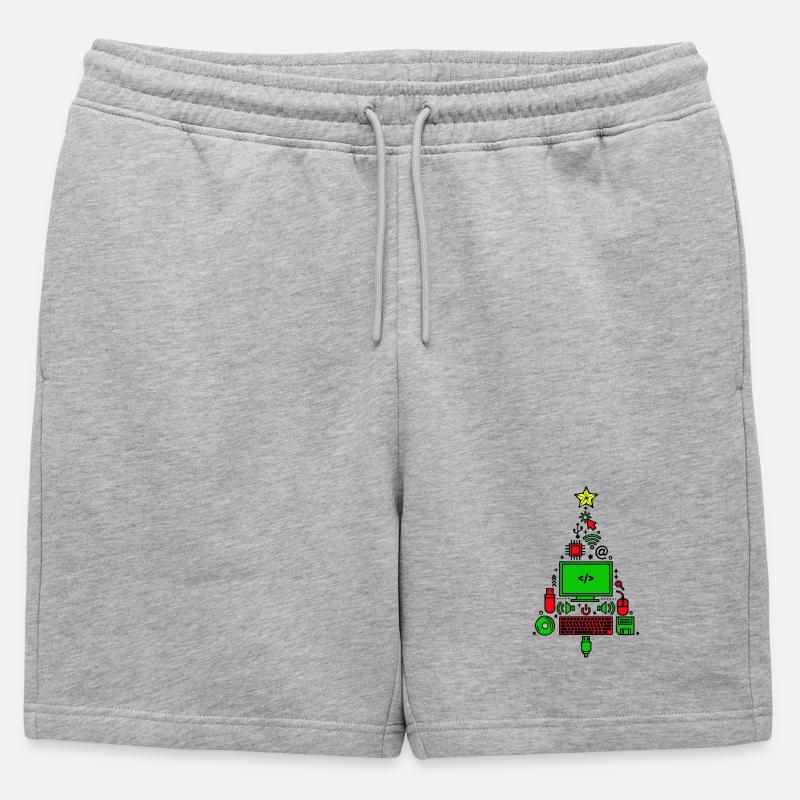 Code Computer Code Debug Skripting Programmierer - Männer Premium Organic Sweatshorts - Grau meliert