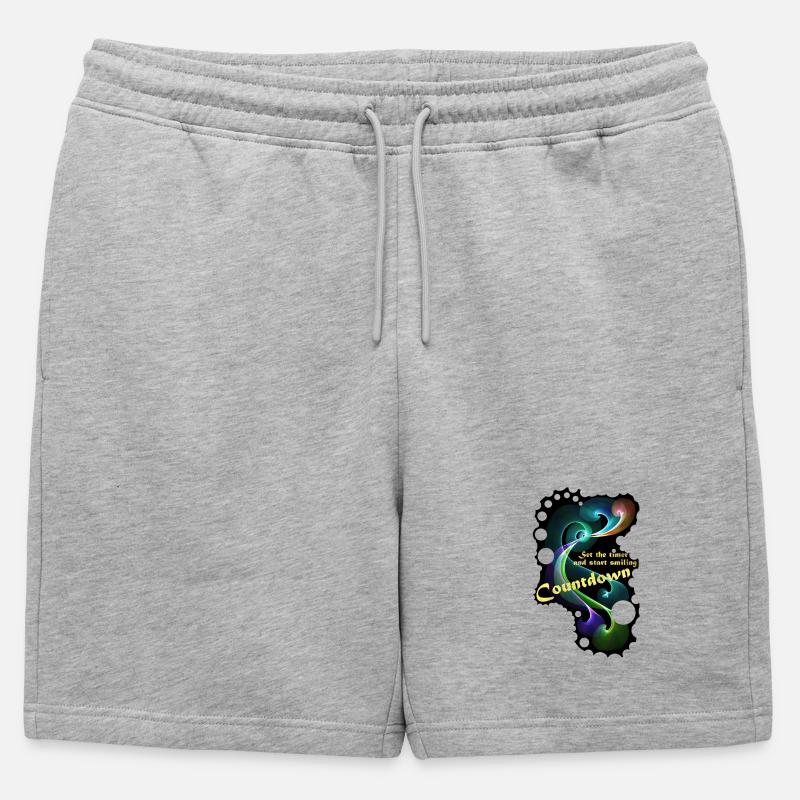 Countdown Smiling timer - Männer Premium Organic Sweatshorts - Grau meliert