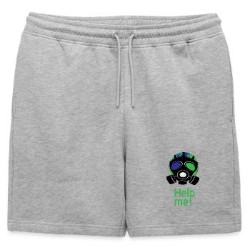 Help me - Short de survêtement homme premium - gris chiné - Devant - AI Model Male 178 light (178cm)