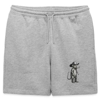 Drôle de souris Cowboy Western Life Rodeo Cult - Short de survêtement homme premium - gris chiné - Devant - AI Model Male 178 light (178cm)