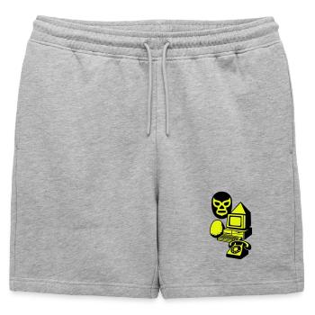 Étrange art culte - Short de survêtement homme premium - gris chiné - Devant - AI Model Male 178 light (178cm)
